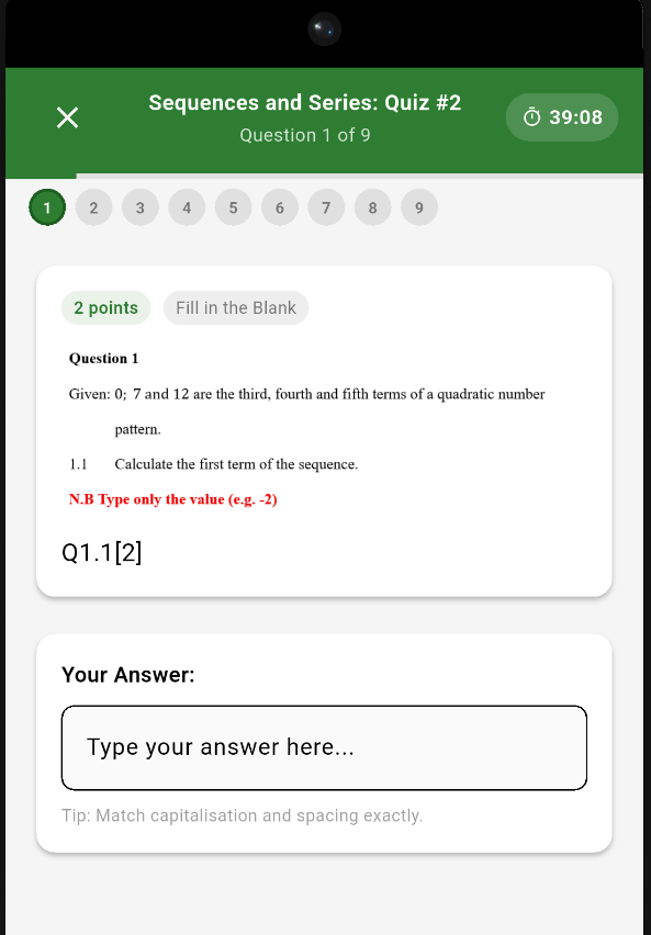 Interactive Timed Quizzes