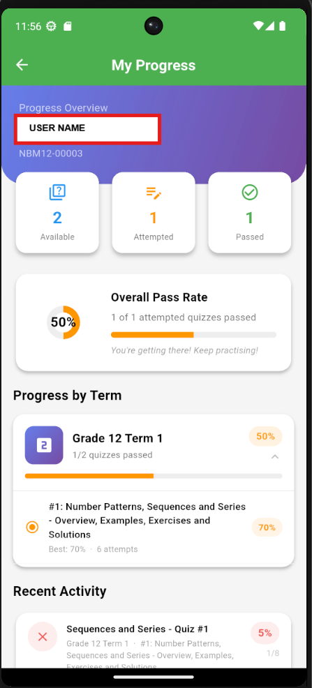 My Progress Dashboard